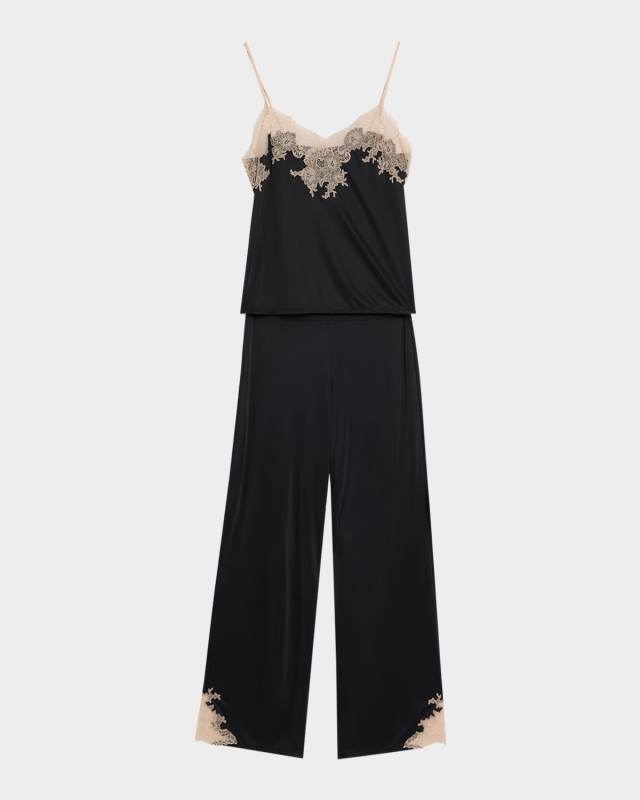 Enchant Cropped Lace-Trim Cami Pajama Set